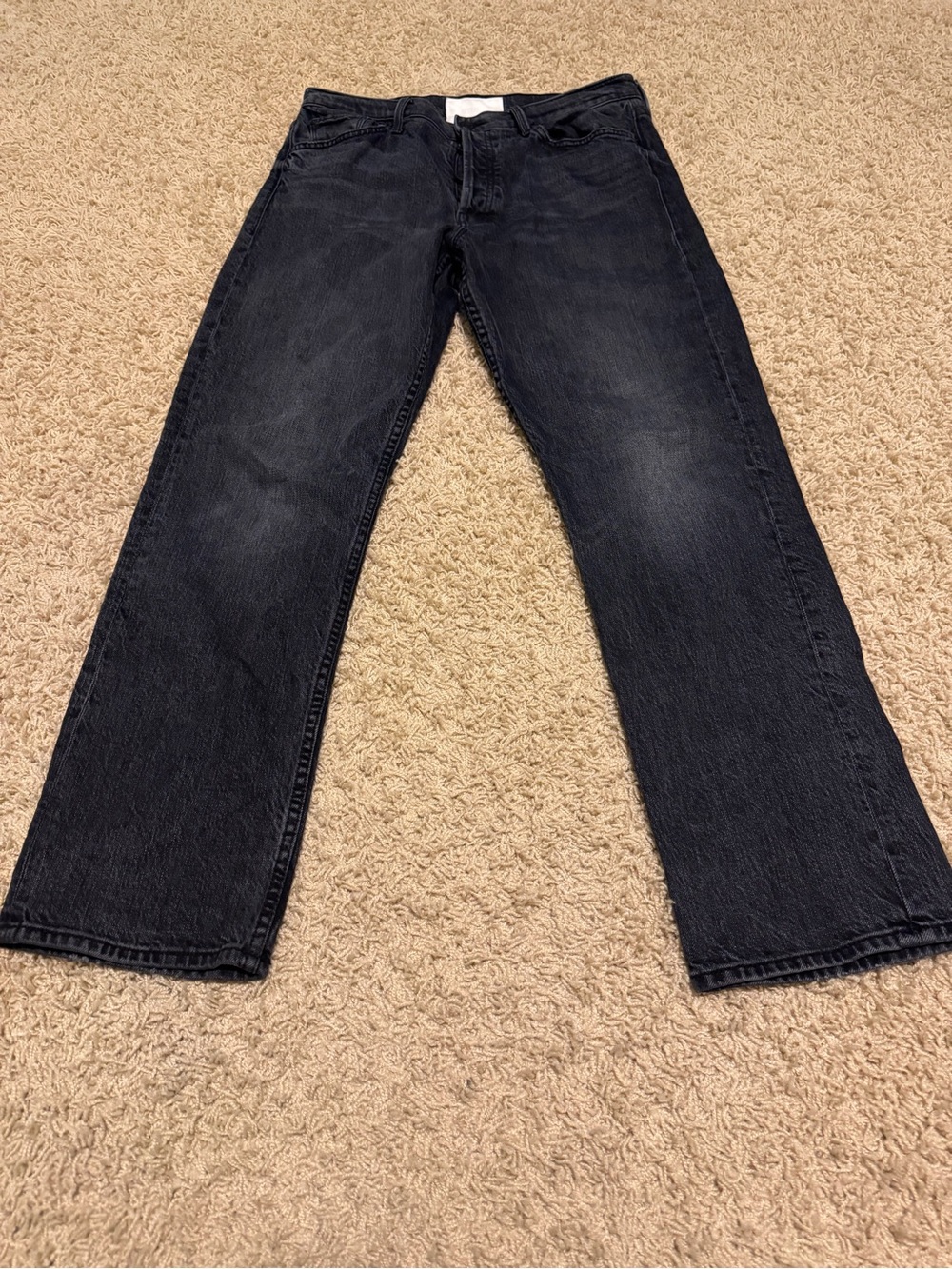 Mother Black Straight-Leg ankle Jeans